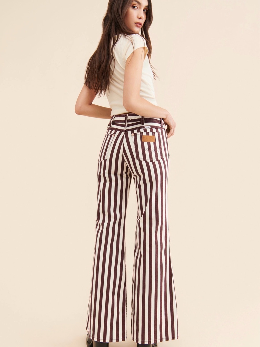 Wrangler "The Wanderer" High-Rise Striped Flare Jeans - Picture 2 of 16